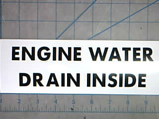 Decal Engine Water Drain Inside - Signs & Decals