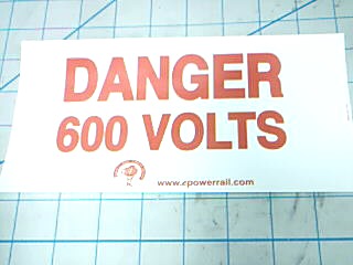 Decal, Danger 600 Volt - Signs & Decals